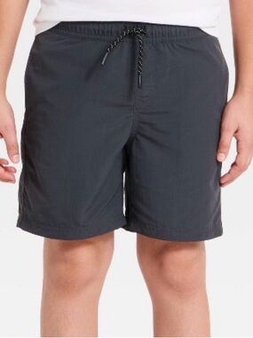 Cat & Jack boys dark grey pull on above knee shorts drawstring XL 14 quick dry